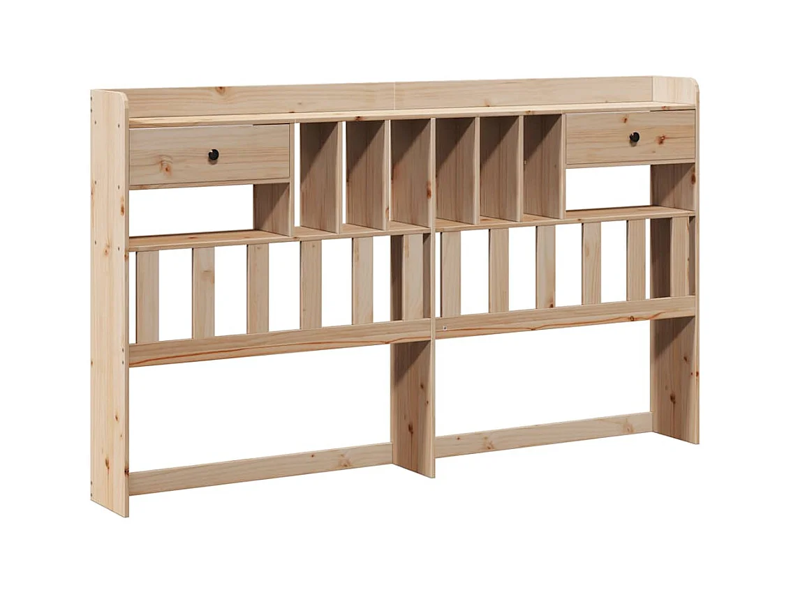 Lit bibliothèque sans matelas 180x200 cm bois massif de pin