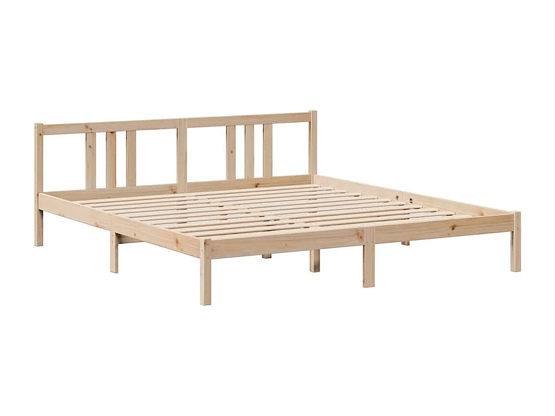 Lit bibliothèque sans matelas 180x200 cm bois massif de pin