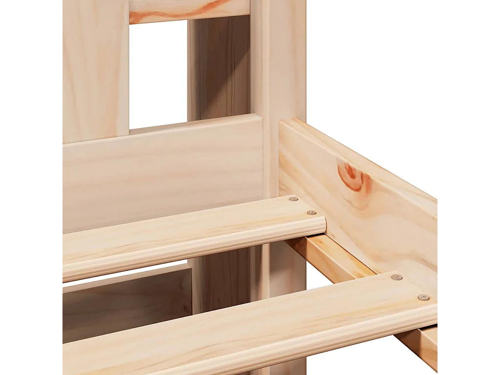 Lit bibliothèque sans matelas 180x200 cm bois massif de pin