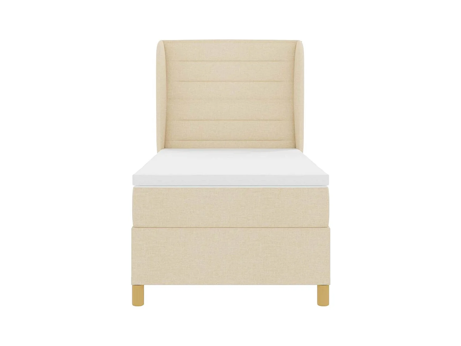 Cadre de lit avec matelas gris foncé 90x190 cm Crème