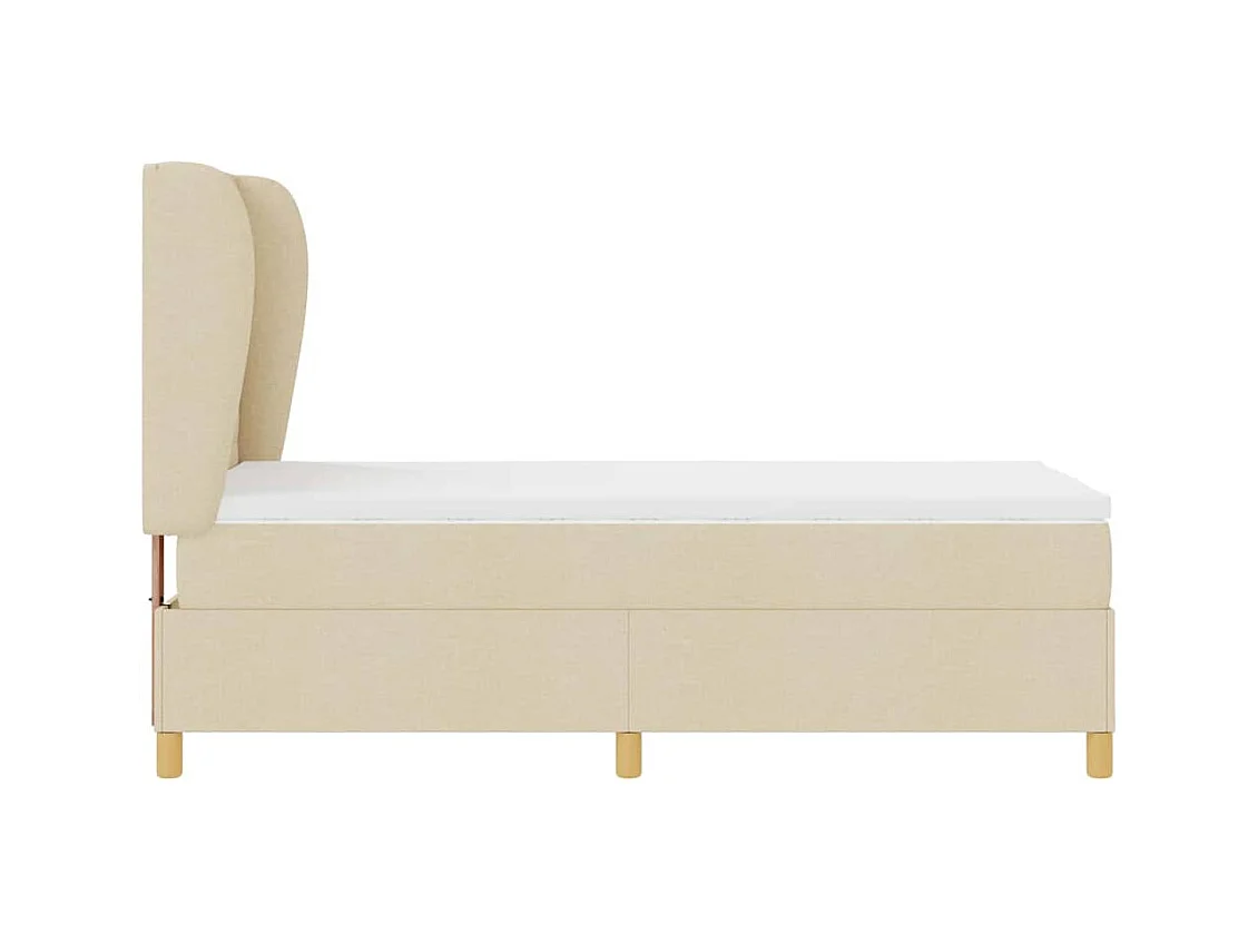 Cadre de lit avec matelas gris foncé 90x190 cm Crème