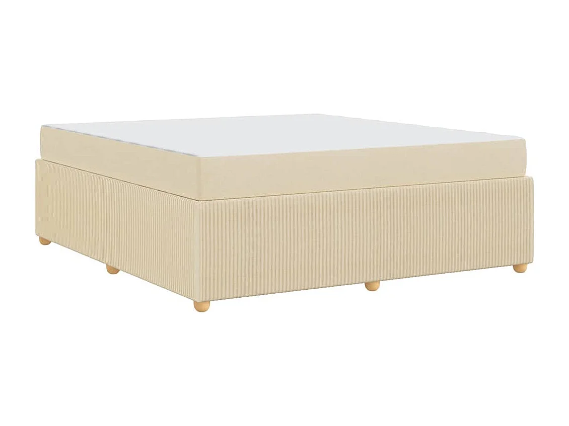 Cadre de lit avec matelas avec matelas Crème 180 x 200 cm tissu