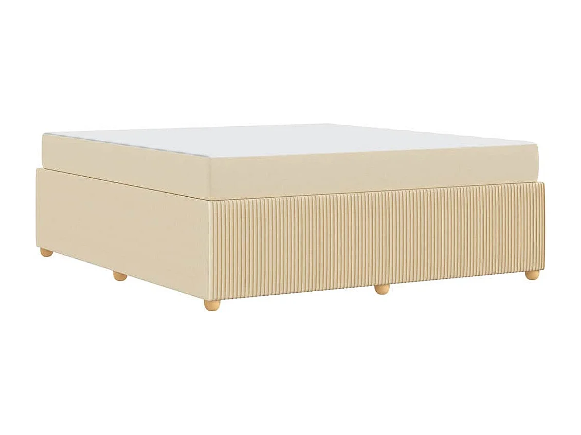 Cadre de lit avec matelas avec matelas Crème 180 x 200 cm tissu