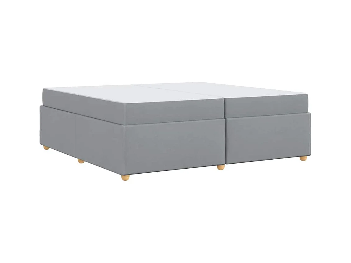 Cadre de lit avec matelas Gris clair 200 x 200 cm tissu