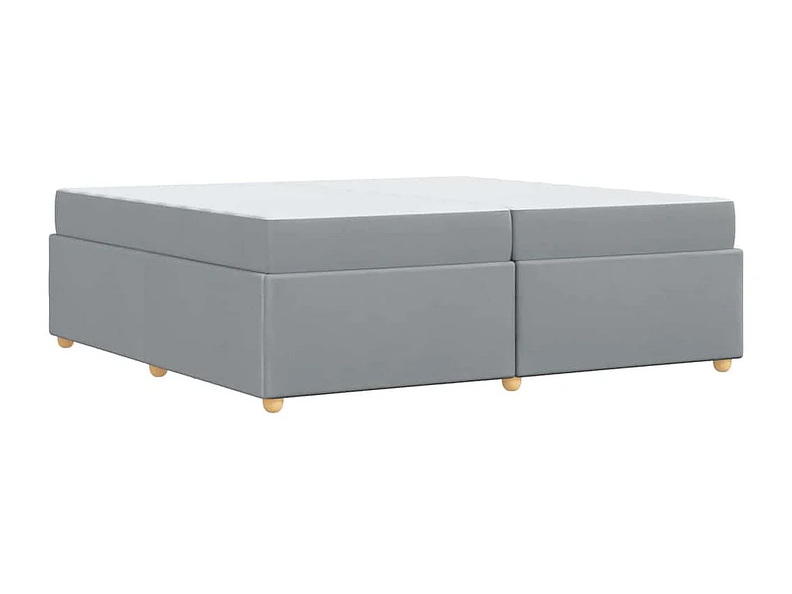 Cadre de lit avec matelas Gris clair 200 x 200 cm tissu