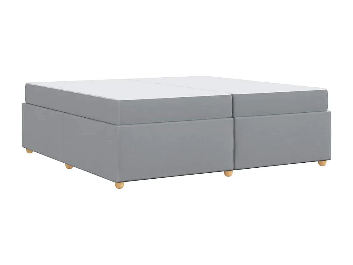 Cadre de lit avec matelas Gris clair 200 x 200 cm tissu