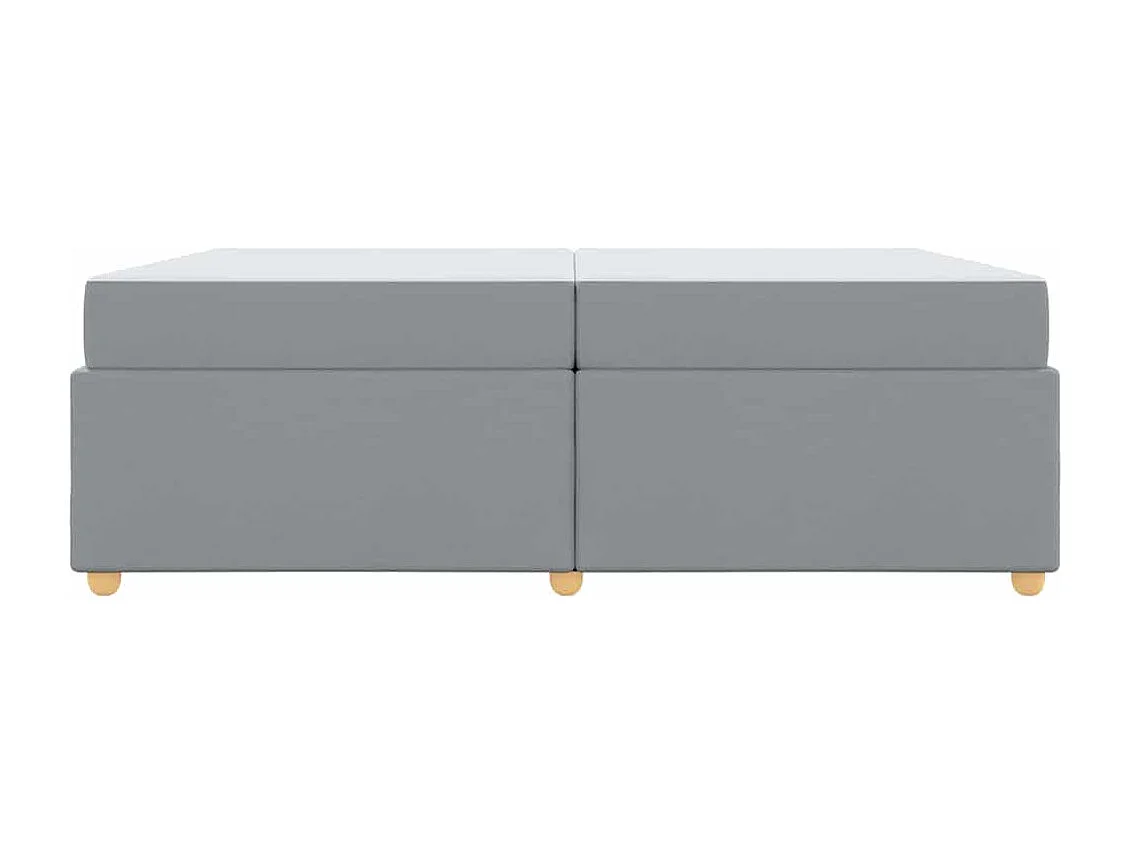 Cadre de lit avec matelas Gris clair 200 x 200 cm tissu