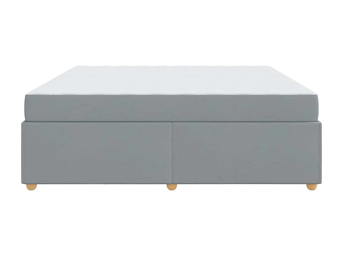 Cadre de lit avec matelas Gris clair 200 x 200 cm tissu