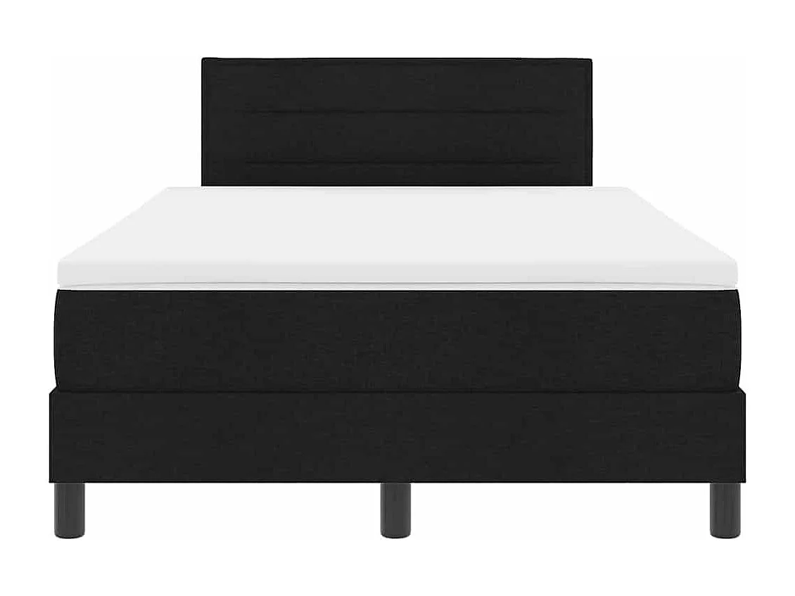 Cadre de lit avec matelas avec matelas Noir 120 x 190 cm tissu