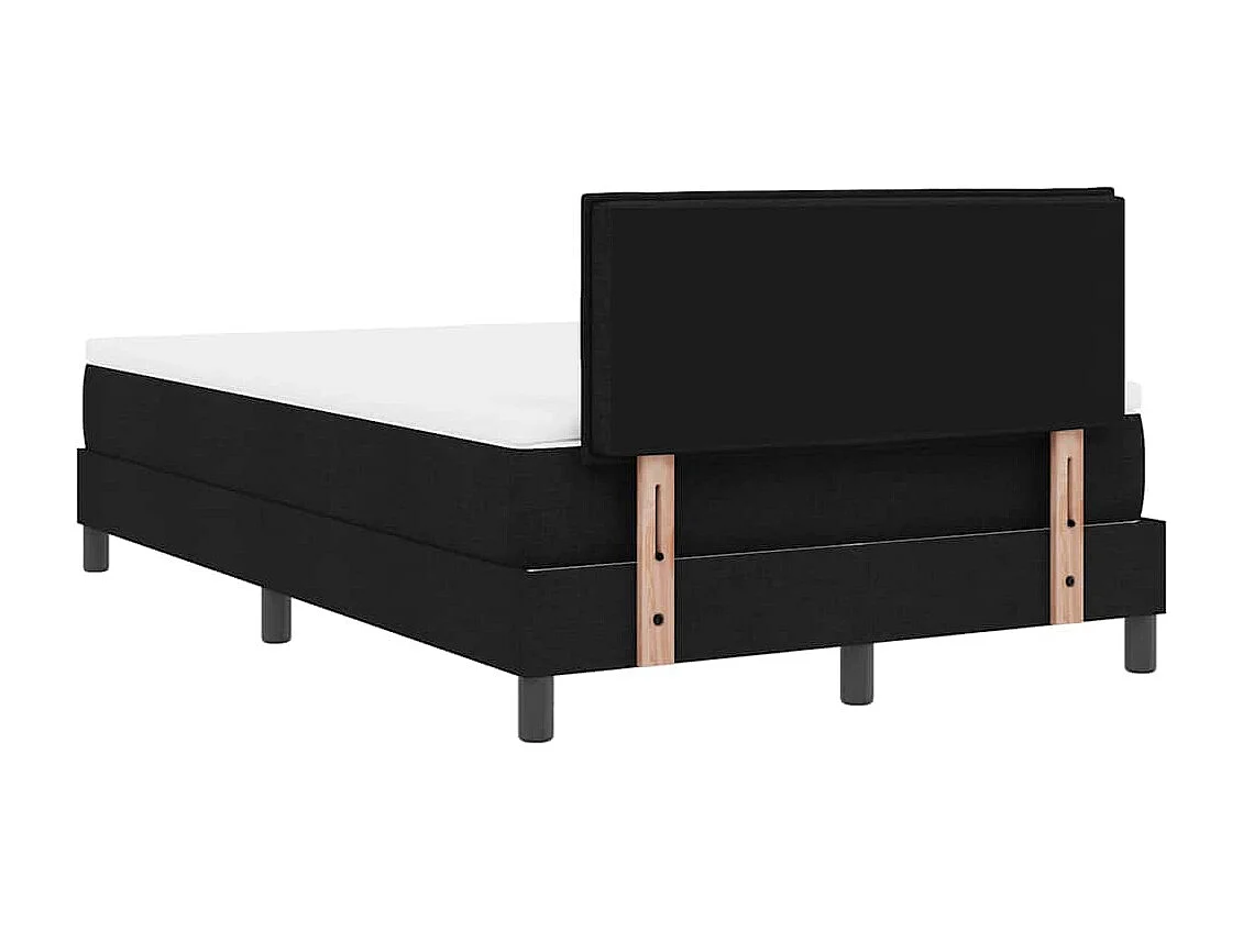 Cadre de lit avec matelas avec matelas Noir 120 x 190 cm tissu