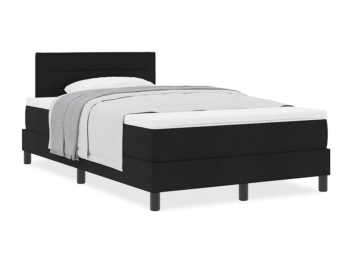 Cama box spring con colchón con colchón Negro 120 x 190 cm tela