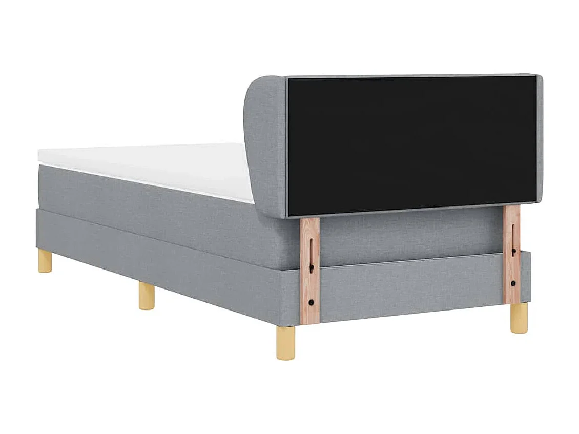 Cadre de lit avec Matelas Crème 90x200 cm Tissu Gris clair