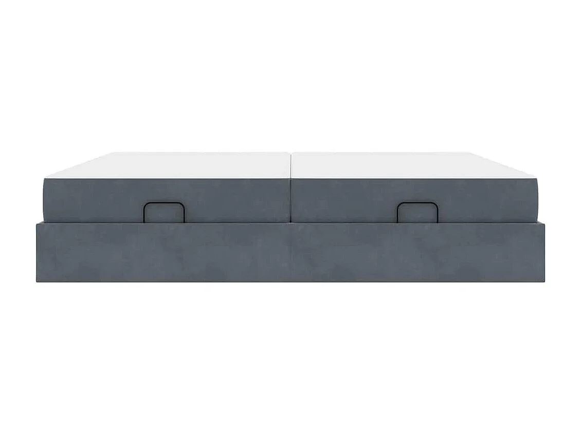 Cadre de lit Gris foncé 200 x 200 cm Velours