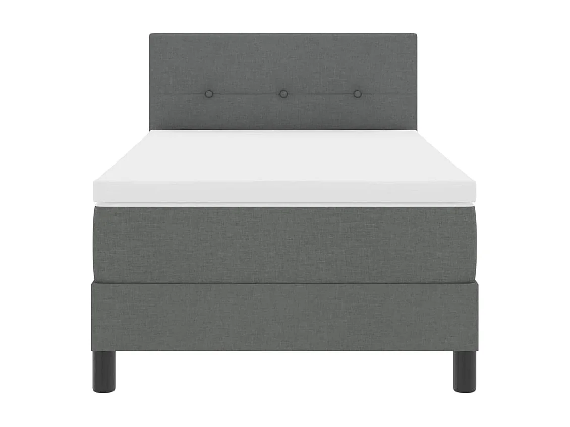 Cadre de lit avec matelas Gris foncé 80 x 200 cm tissu