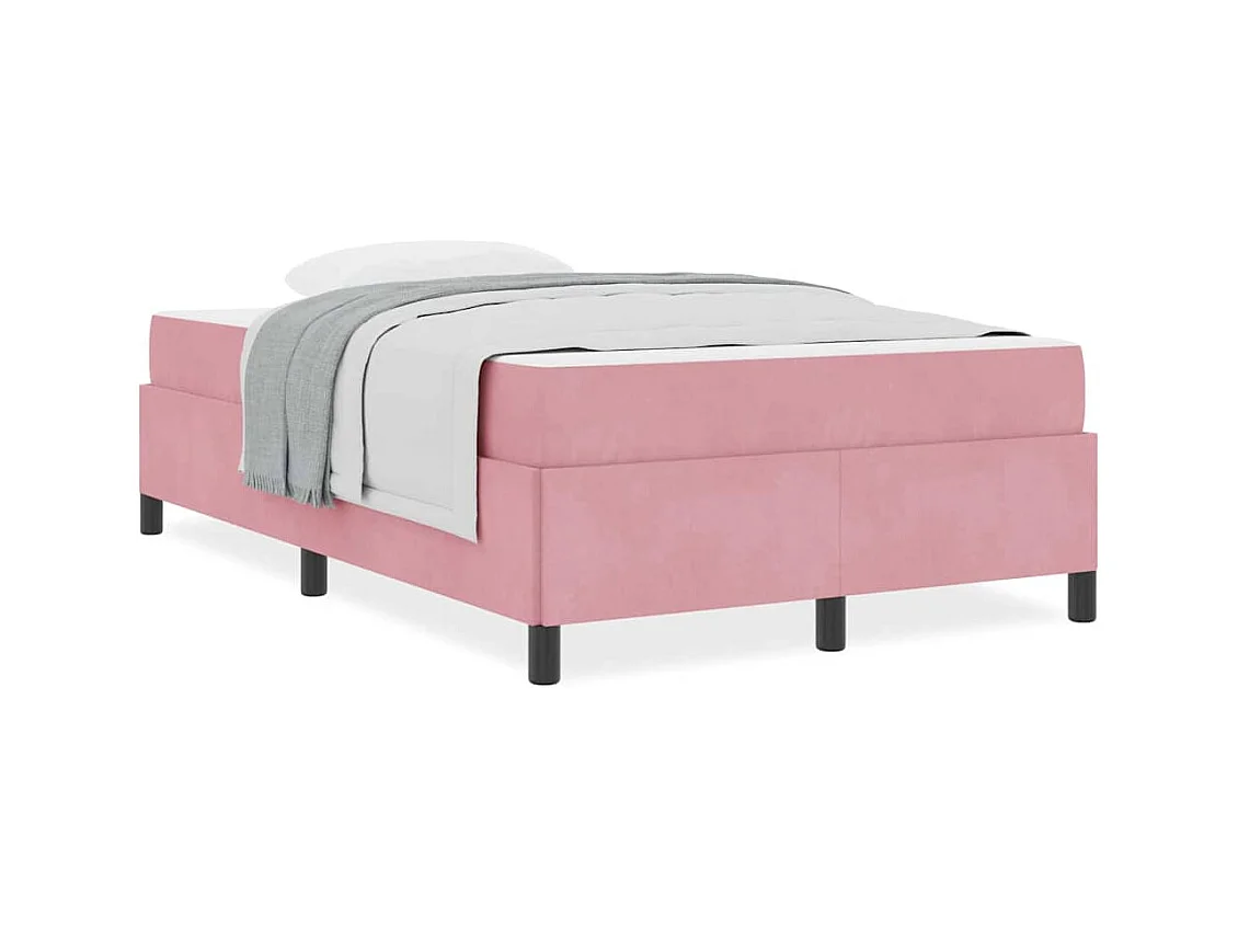 Cadre de lit avec matelas Rose et blanc 120 x 190 cm Velours