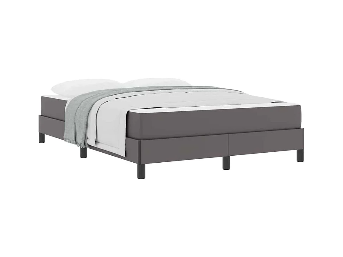 Cadre de lit avec matelas Gris 160 x 200 cm Faux cuir