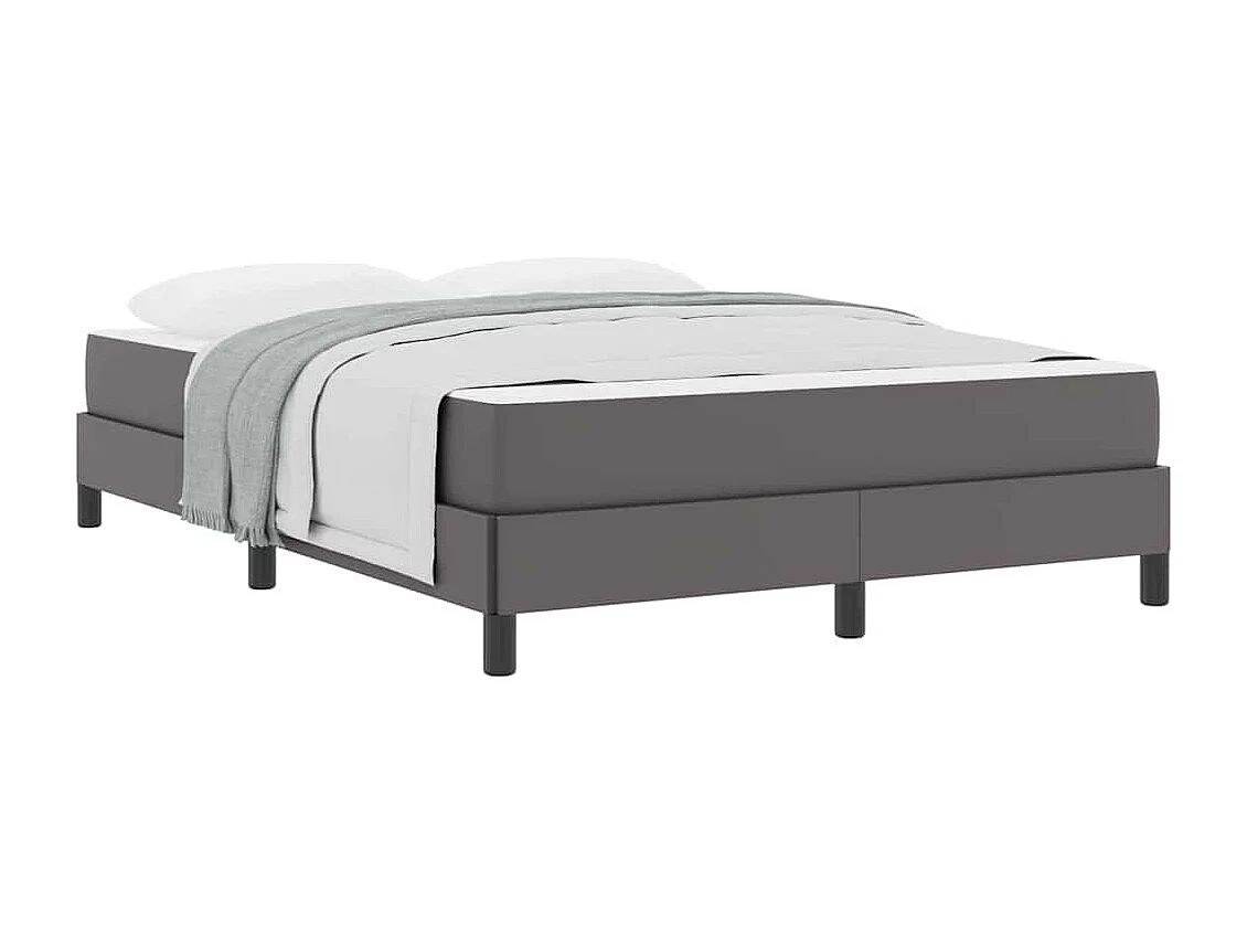 Cadre de lit avec matelas Gris 160 x 200 cm Faux cuir