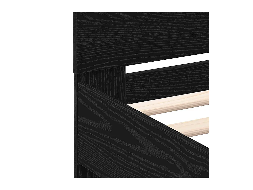 Cadre de lit Chêne noir 120 x 190 cm Bois d'ingénierie