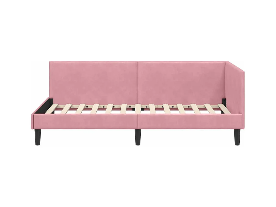 Cadre de lit d'angle Autre avec tête de lit Rose 100 x 200 cm