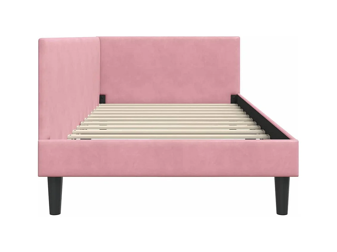 Cadre de lit d'angle Autre avec tête de lit Rose 100 x 200 cm