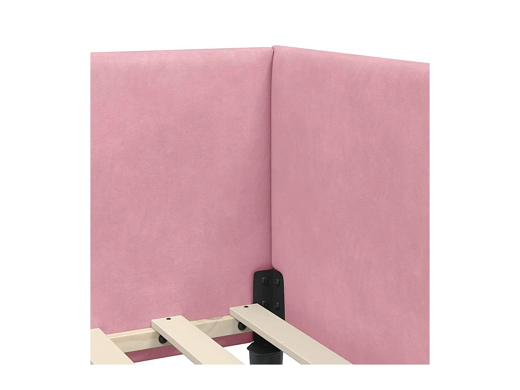 Cadre de lit d'angle Autre avec tête de lit Rose 100 x 200 cm