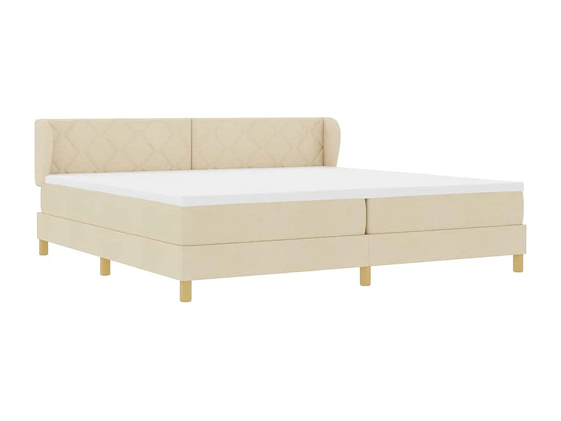 Cadre de lit avec Matelas Crème 90x200 cm Tissu Crème