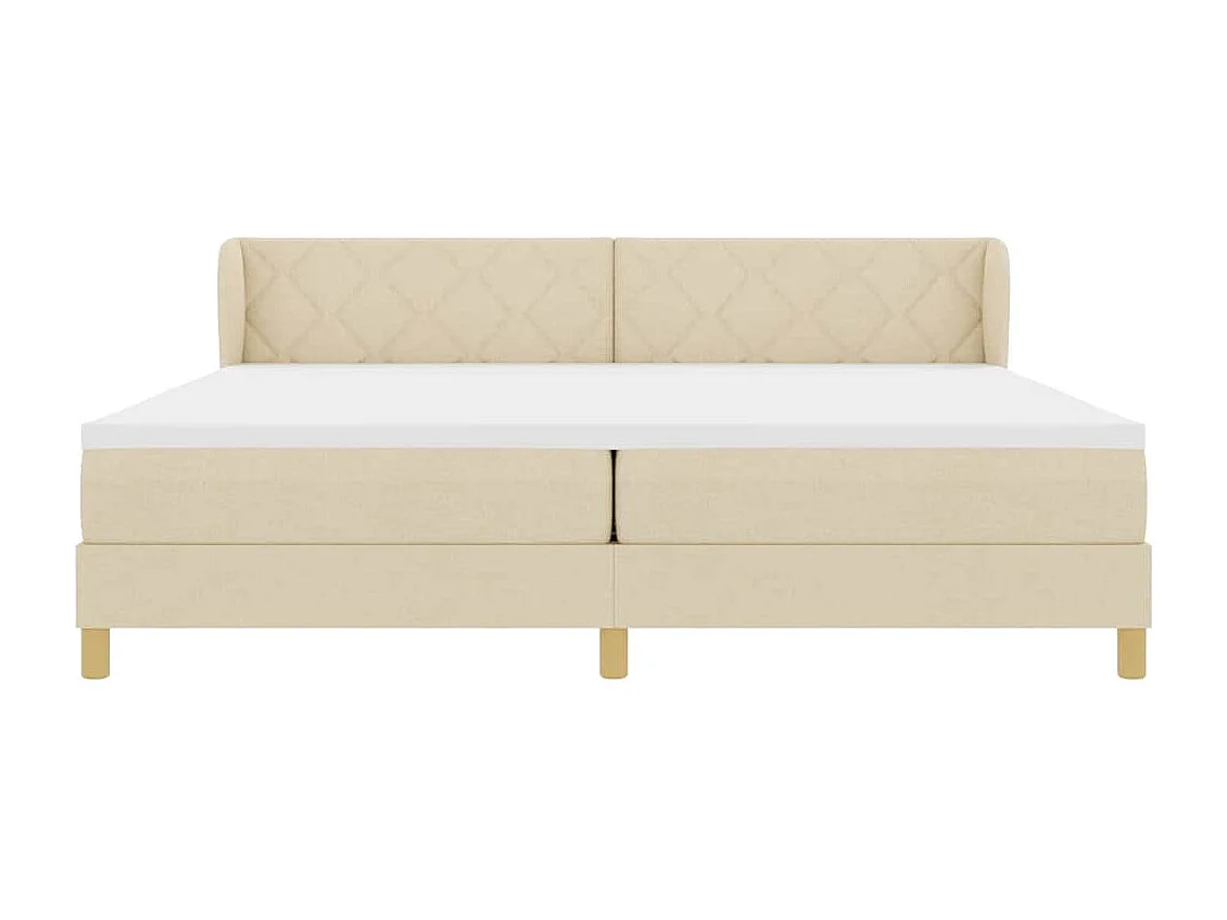 Cadre de lit avec Matelas Crème 90x200 cm Tissu Crème