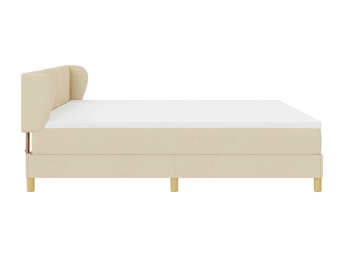 Cadre de lit avec Matelas Crème 90x200 cm Tissu Crème