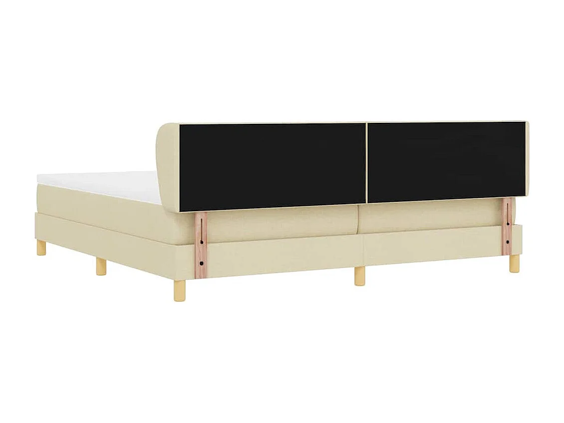 Cadre de lit avec Matelas Crème 90x200 cm Tissu Crème