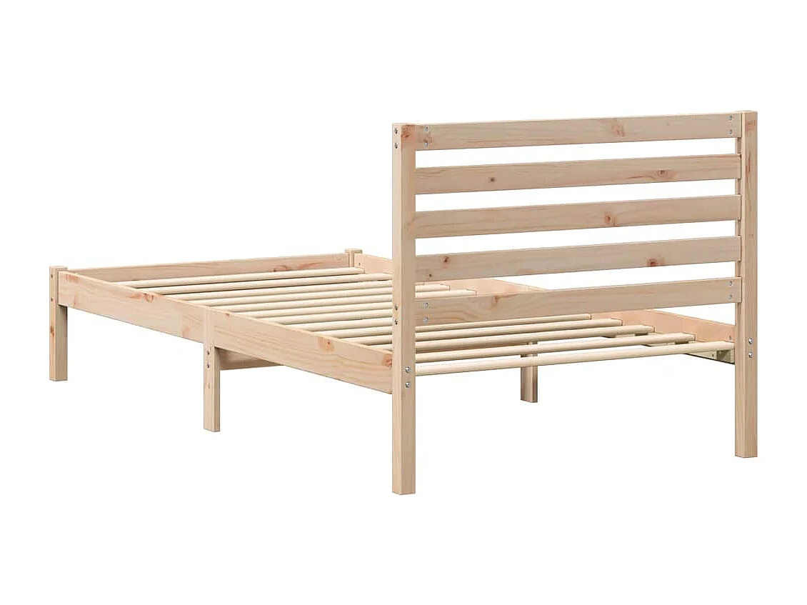 Estructura de cama Marrón 100 x 200 cm Madera maciza de pino