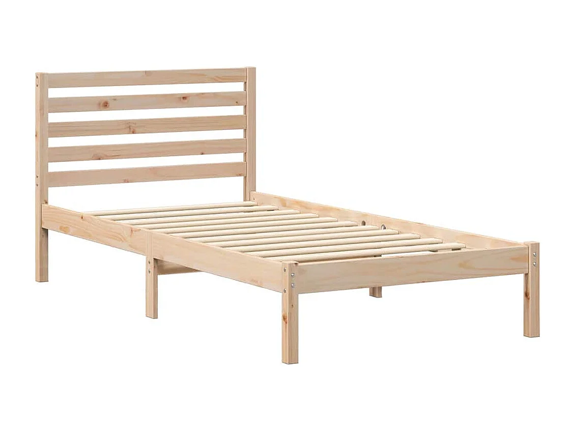 Bedframe met hoofdeinde Bruin 100 x 200 cm Massief grenenhout