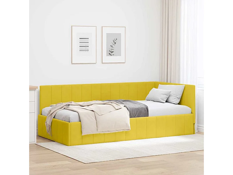 met hoofdeinde Geel 90 x 190 cm Fluweel