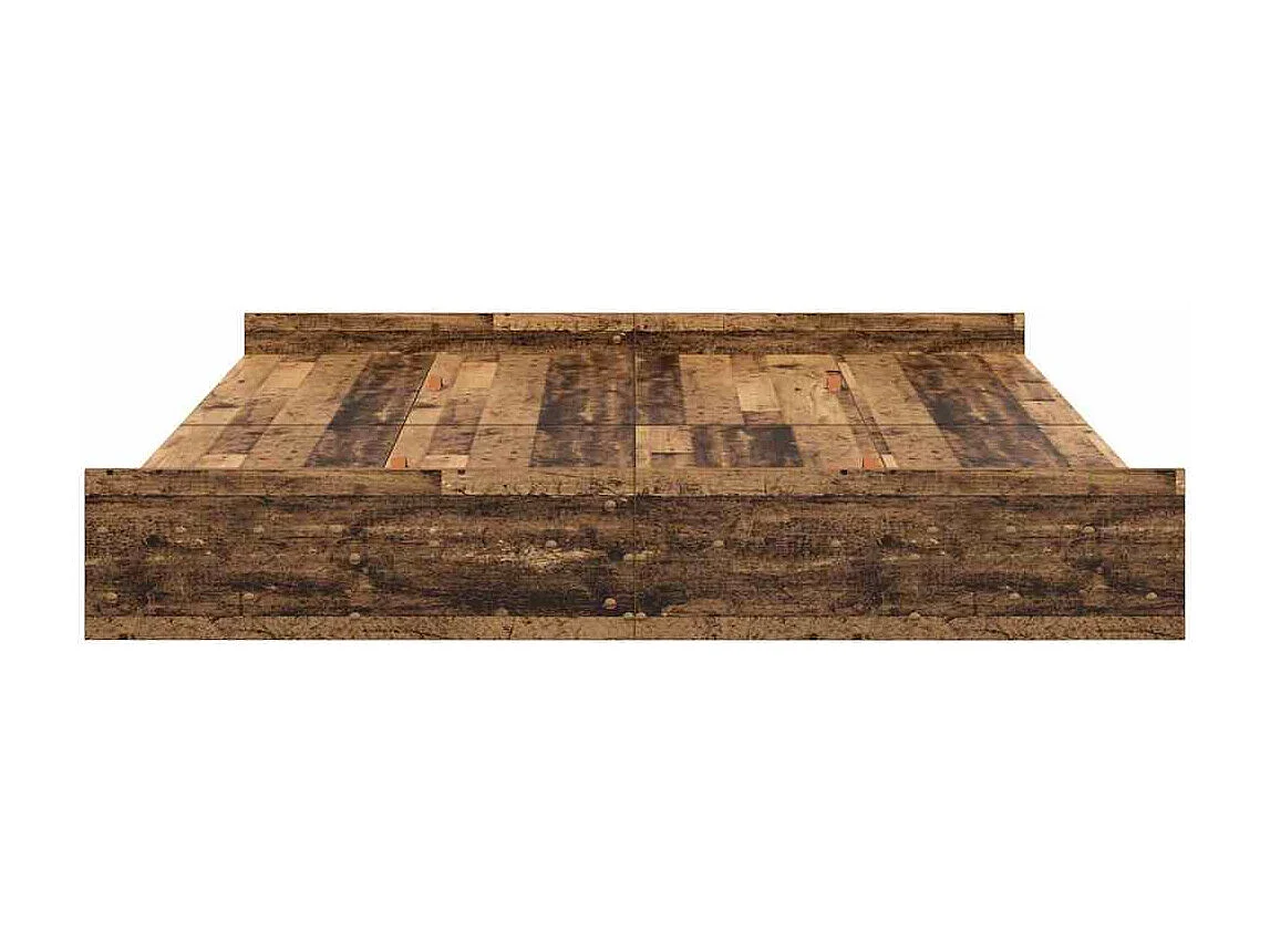 Cama con almacenamiento con cabecera Madera vieja 200 x 200 cm