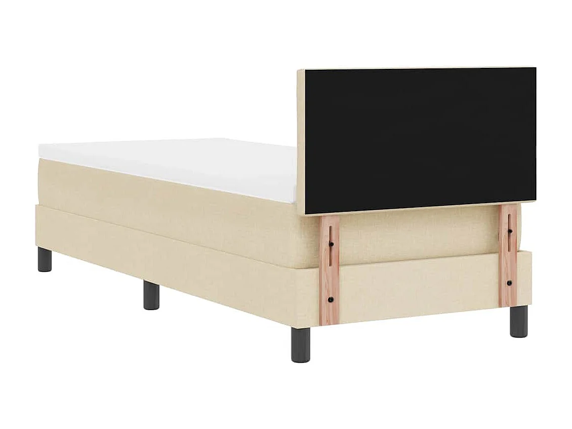 Cadre de lit avec matelas avec matelas Crème 80 x 200 cm tissu
