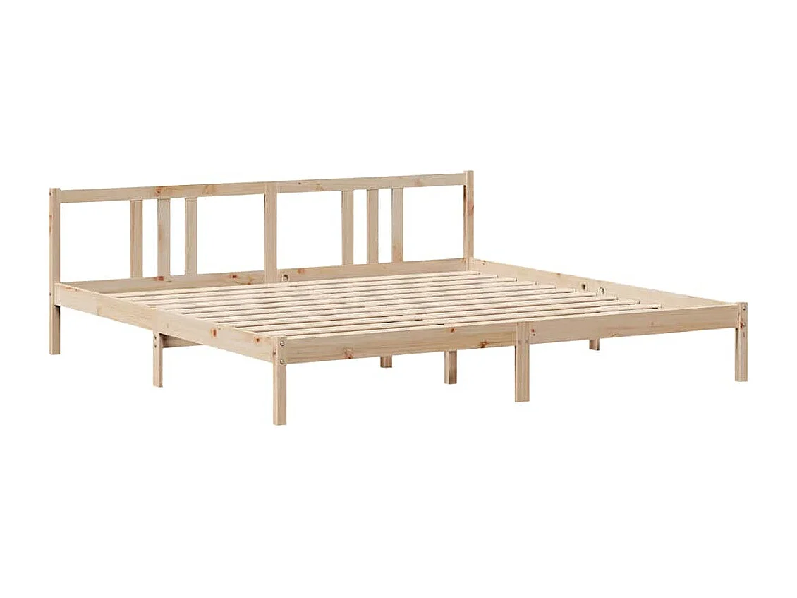 Cama con estantería sin colchón madera maciza de pino 180x200cm