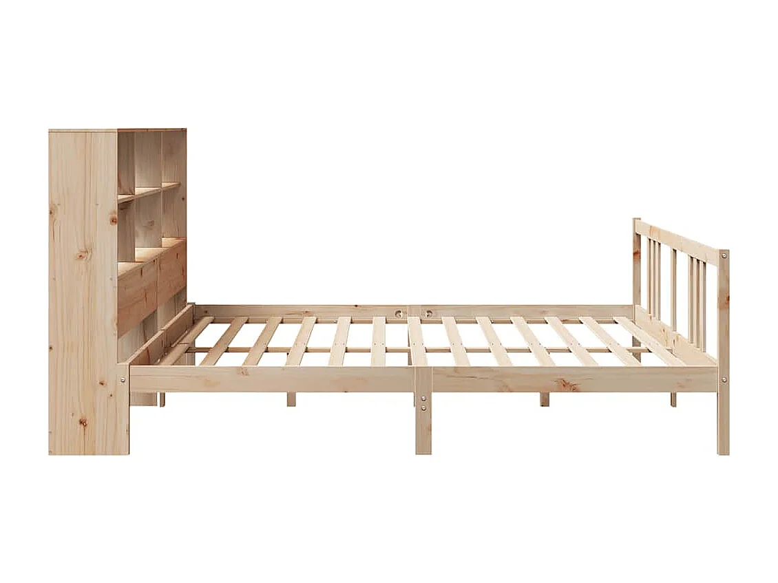 Lit bibliothèque sans matelas 180x200 cm bois massif de pin