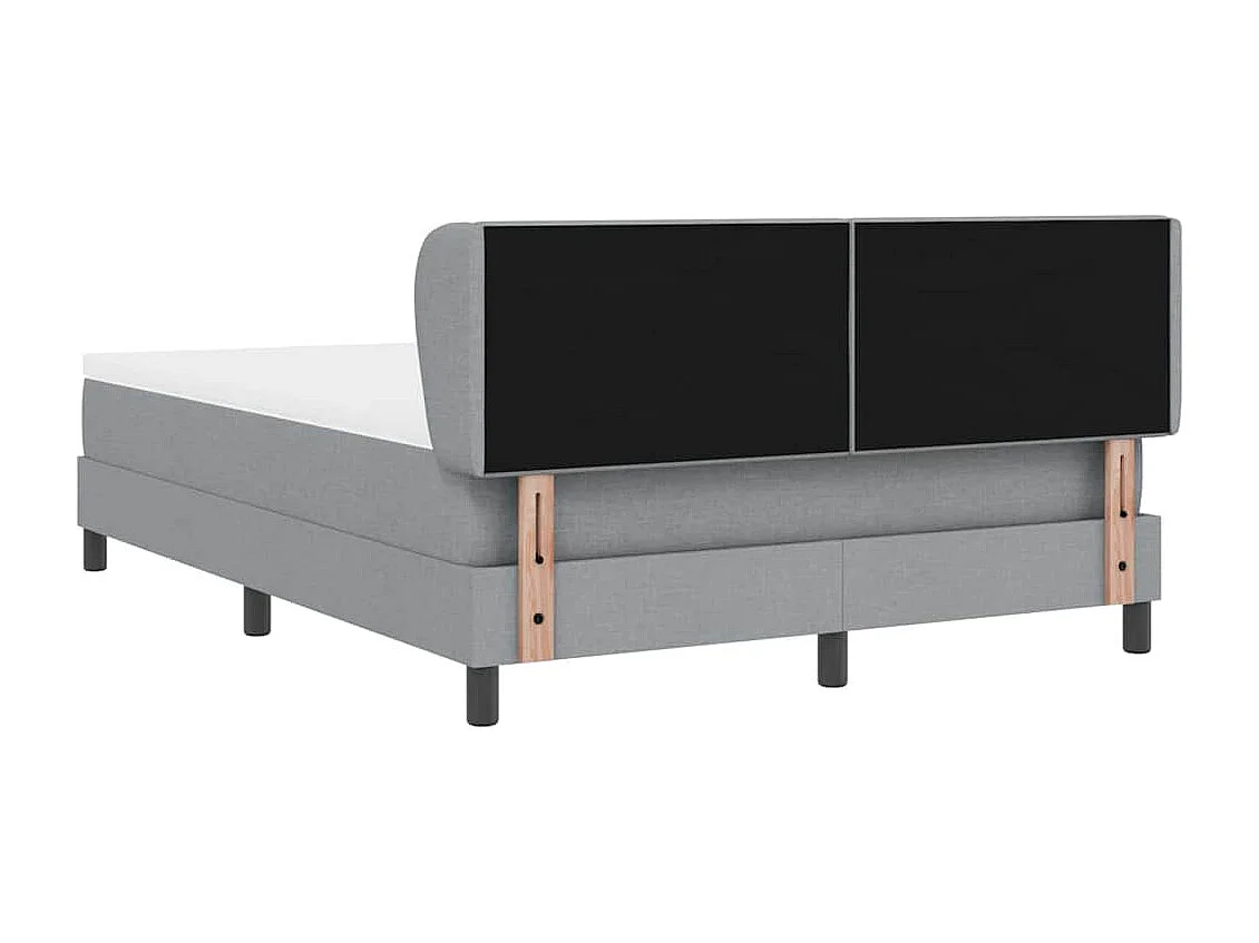 Cama box spring con colchón Gris claro 140 x 200 cm tela