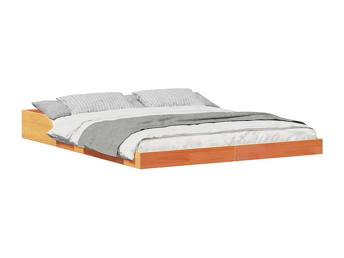 Cadre de lit Marron cire 160 x 200 cm Bois massif en pin