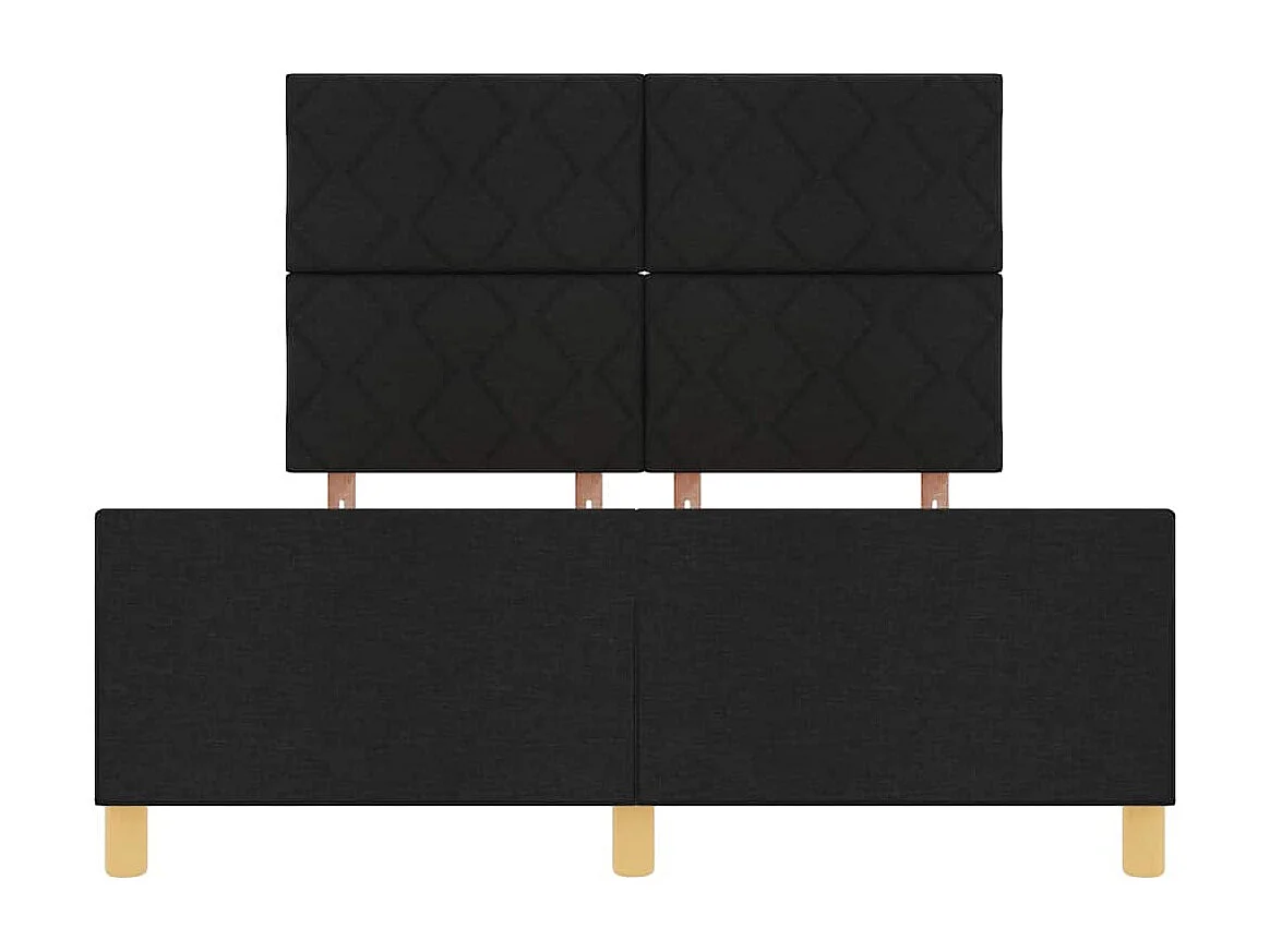 Estructura de cama con cabecera Negro 140 x 200 cm tela