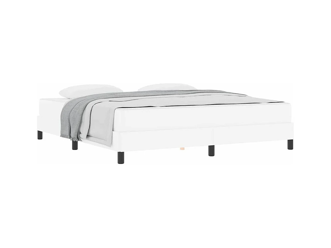 Cama con colchón Blanco puro 180 x 200 cm Cuero sintético