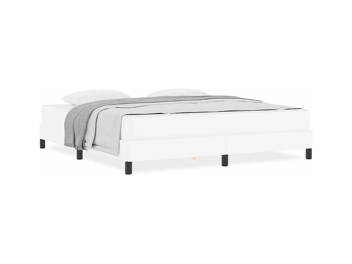 Cama con colchón Blanco puro 180 x 200 cm Cuero sintético