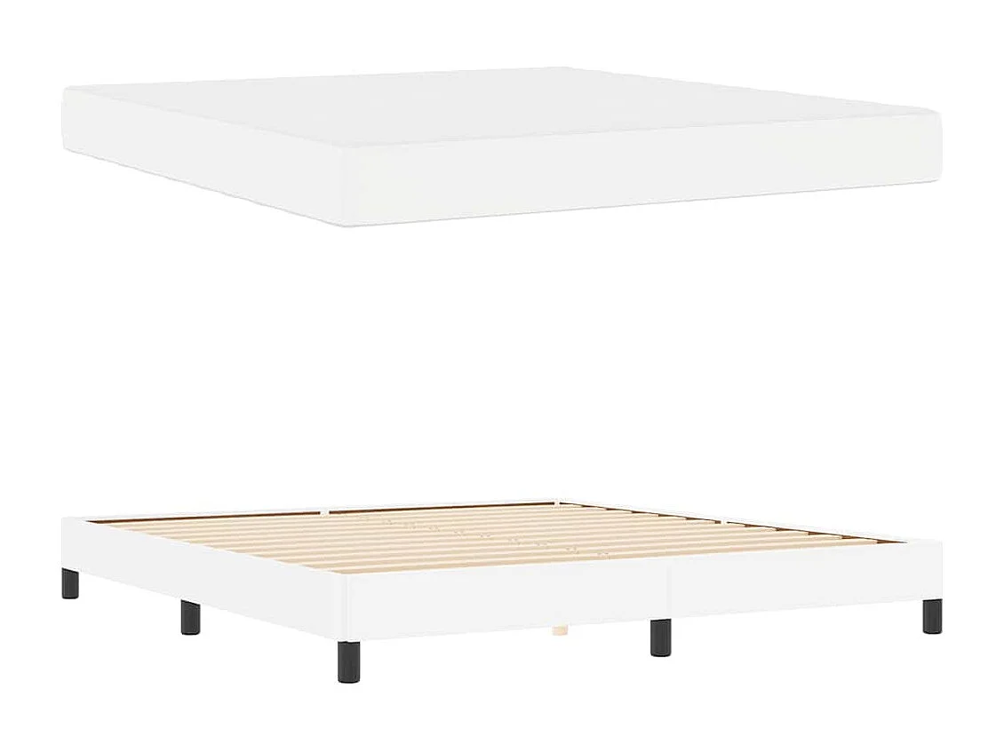 Cama con colchón Blanco puro 180 x 200 cm Cuero sintético