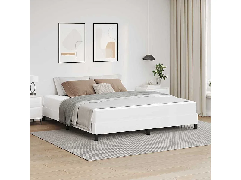 Cama com colchão Branco Puro 180 x 200 cm Couro sintético