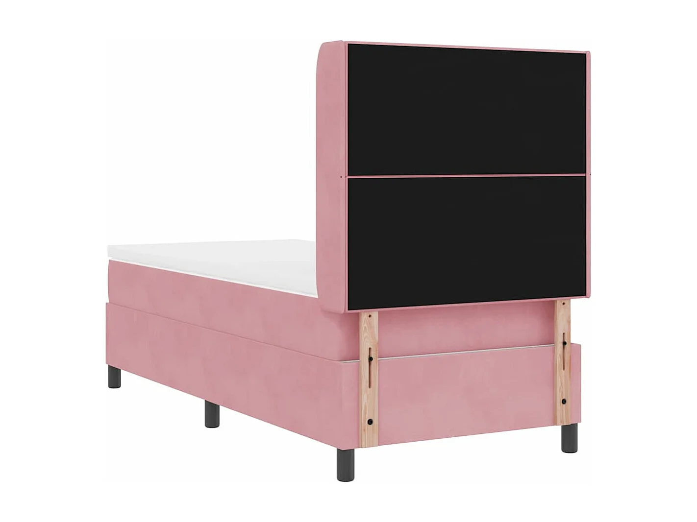 Cama con Box Spring LED y Colchón Rosa 80 x 200 cm Terciopelo