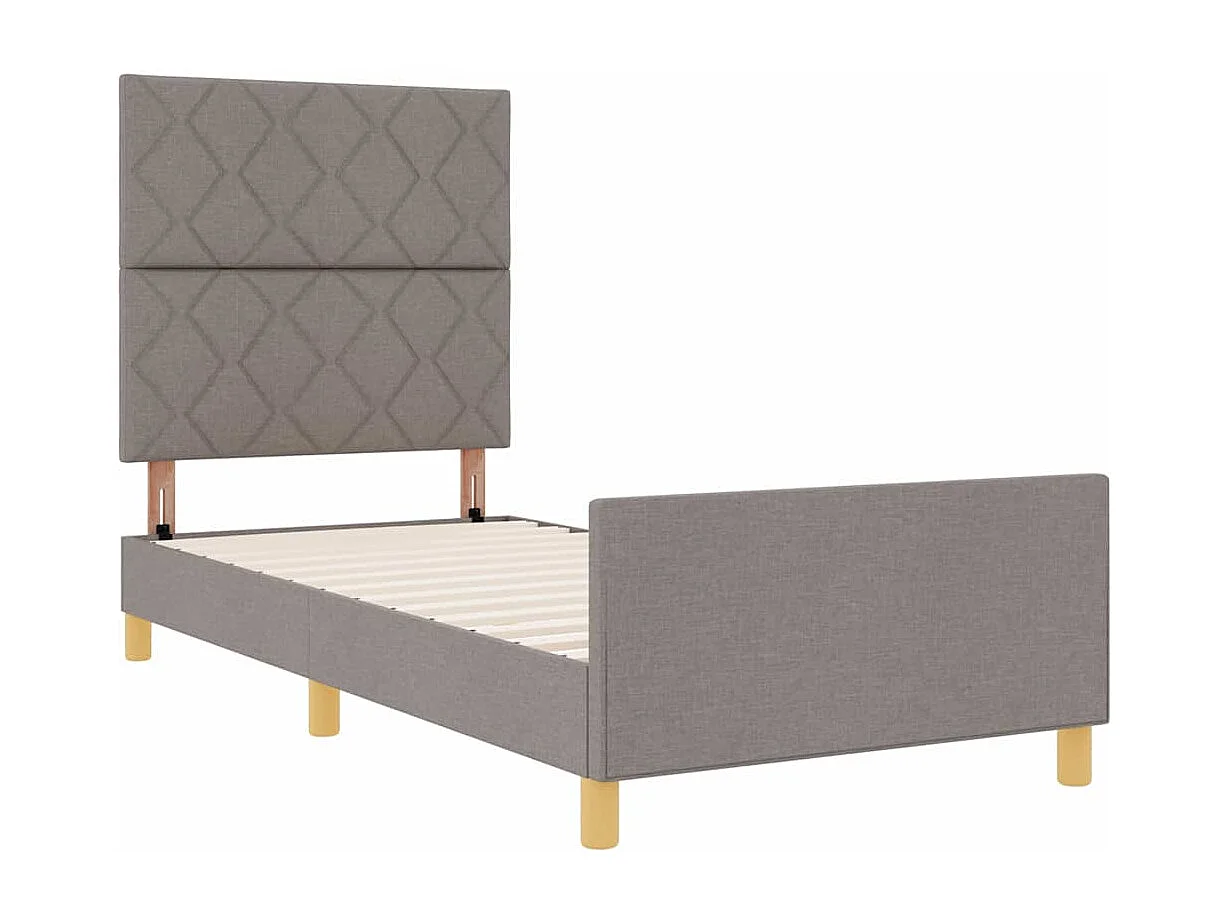 Cadre de lit avec tête de lit Taupe 100 x 200 cm tissu