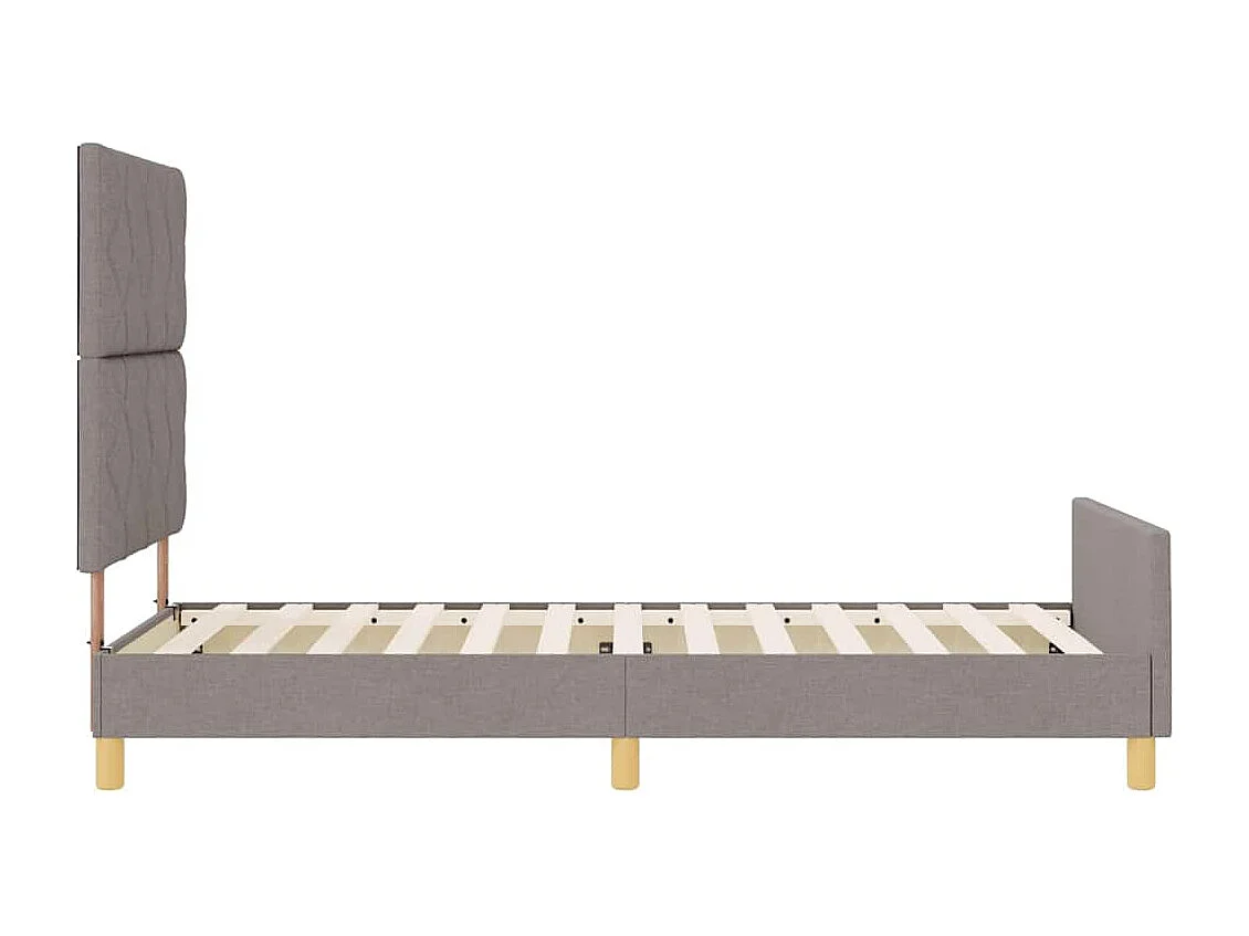 Cadre de lit avec tête de lit Taupe 100 x 200 cm tissu