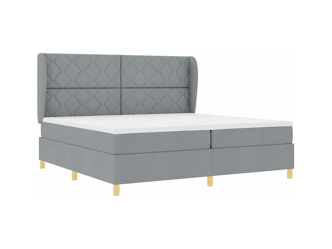 Cadre de lit avec matelas gris foncé 90x190 cm Gris clair