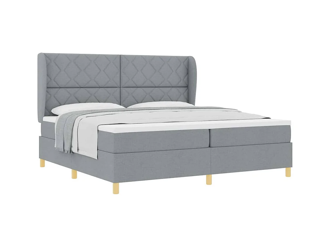 Cadre de lit avec matelas gris foncé 90x190 cm Gris clair