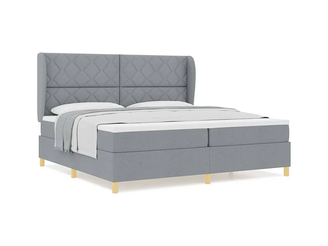 Cadre de lit avec matelas gris foncé 90x190 cm Gris clair
