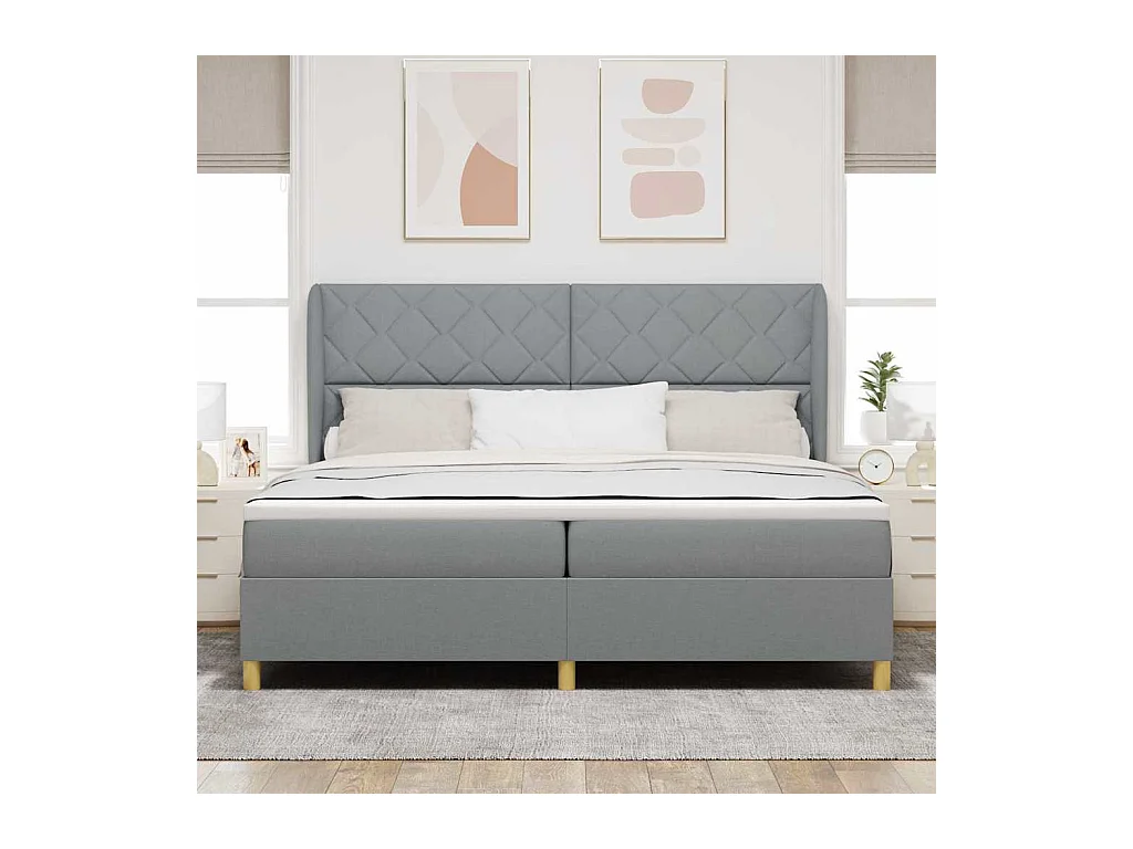 Cadre de lit avec matelas gris foncé 90x190 cm Gris clair